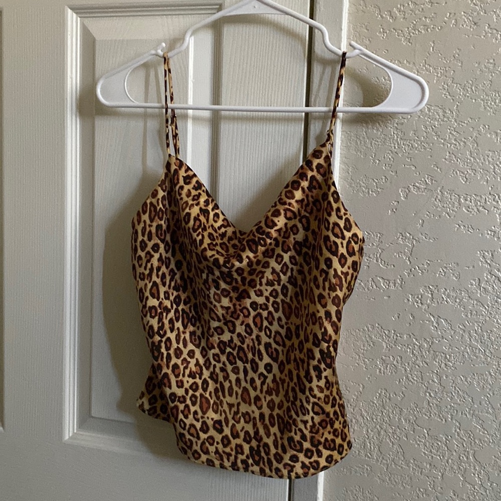 Cheetah print silk top